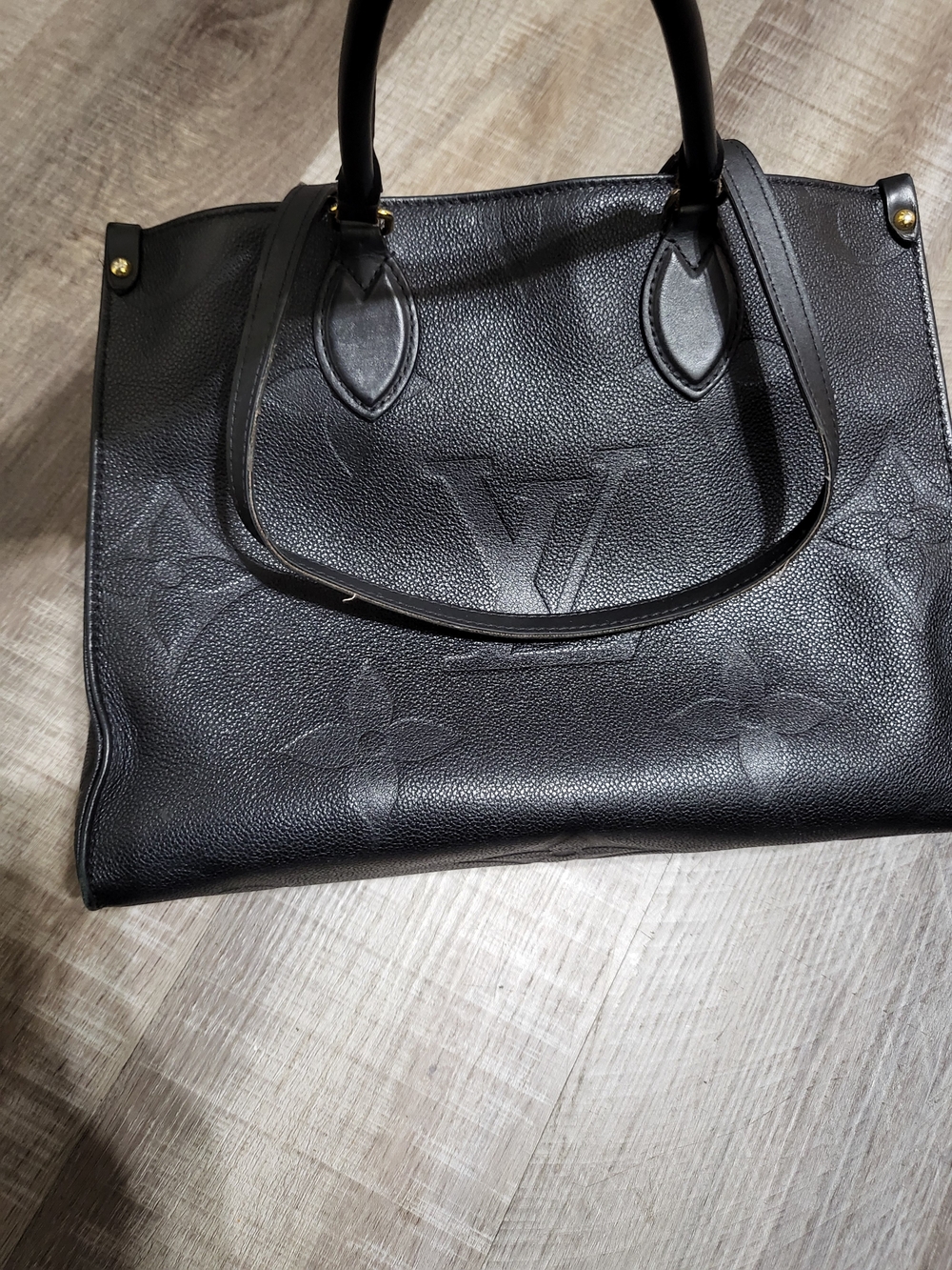Louis Vuitton Black Embossed Monogram Tote